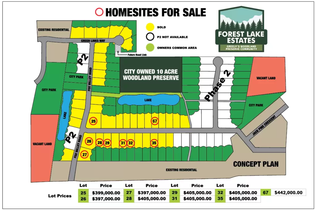 forest lake estates lot map with pricing (1)